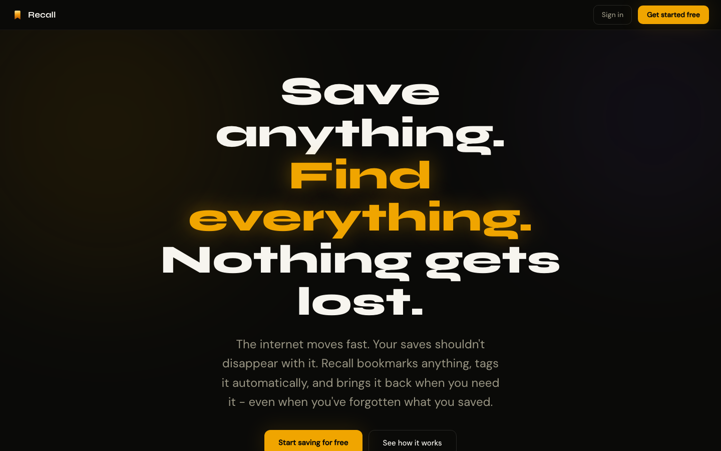 Screenshot of Recall