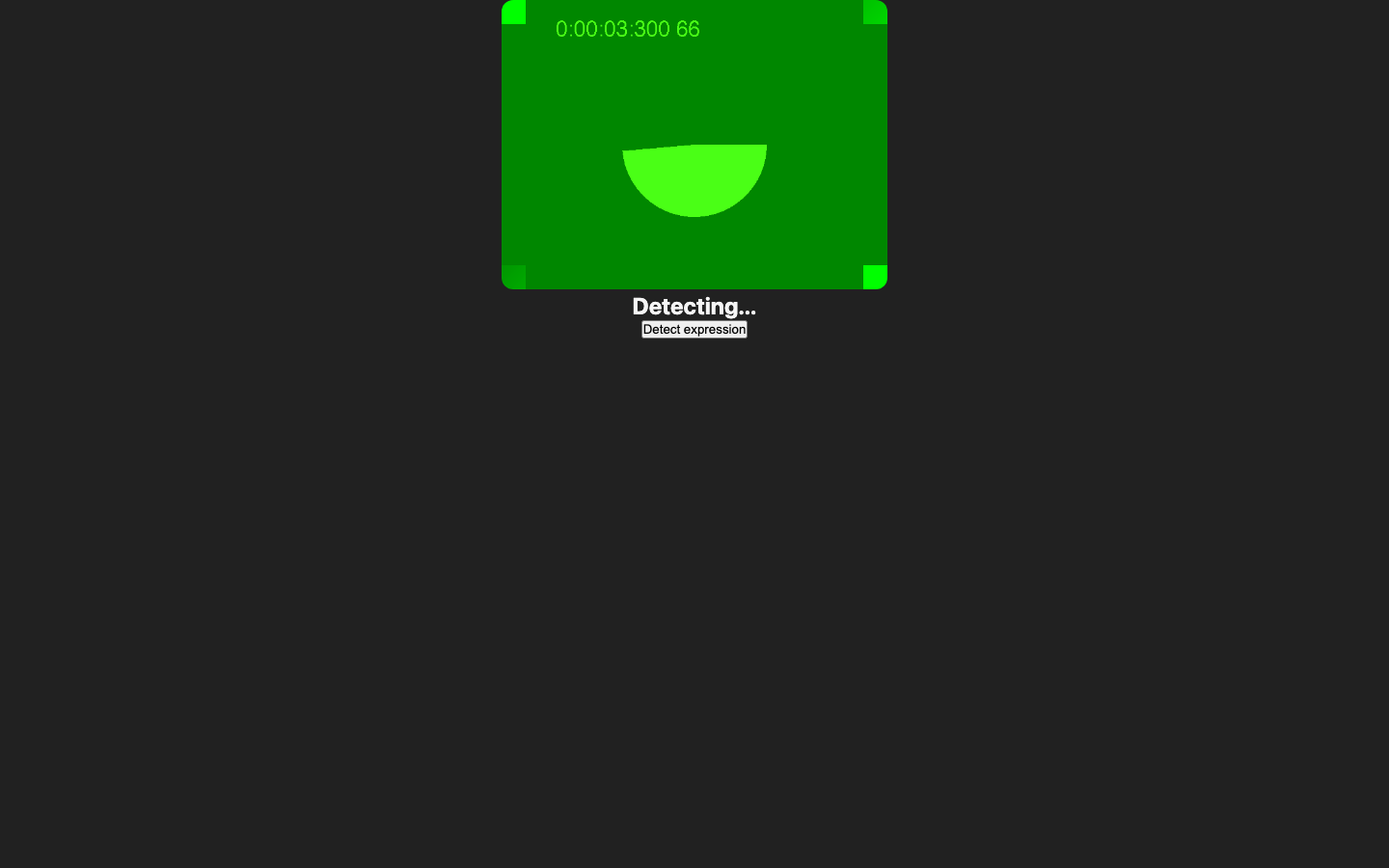 Screenshot of TensorFlow.js Expression Detector